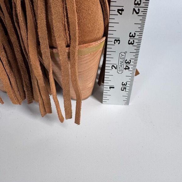 Koolaburra by UGG Fringe Suede Wedge Sandals Size 8.5 Brown Leather Western Boho - Picture 4 of 10